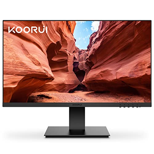 KOORUI 24 Inch Business Computer Monitor Full HD 1920 x 1080p VA Display 75Hz 3000:1 Contrast Ratio with HDMI, VGA, Frameless, 75 x 75 mm VESA Mountable, Ergonomic Tilt, Black - 24 inch