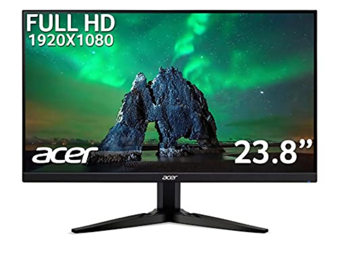 Acer KG241Y 23.8 Inch Gaming Monitor UM.QX1EE.A02 | VA Panel | 75Hz | HDMI, VGA | Black - 24 inch - VA, 75Hz, 1ms - Single