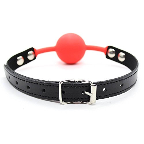 Ball Gag Silicone Red by HappyNHealthy - 1.67 Inch - Without Nipple Clamp - Red