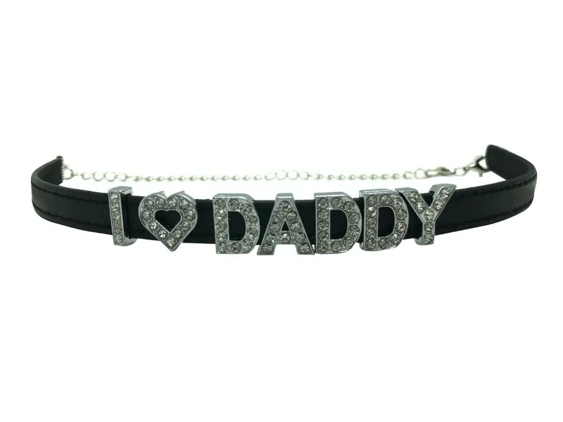 Love Daddy Choker Necklace Adjustable Collar for Daddys Girl DDLG Cute - 