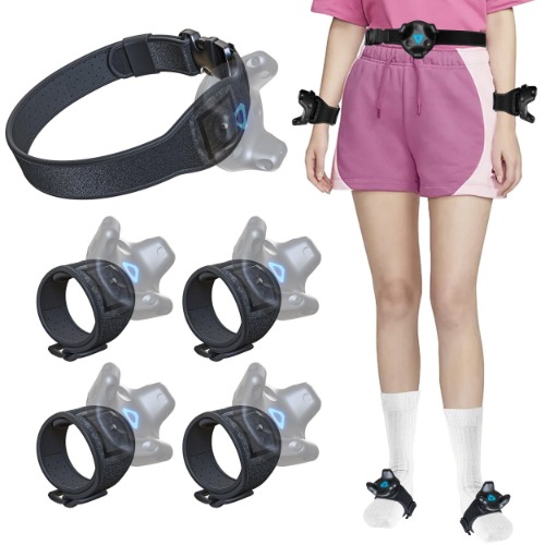 Skywin VR Tracker Belt, Tracker Hand and Feet Strap Bundle for HTC Vive System Tracker Pucks (1 Belt, 2 Hands, 2 Feet) (Straps ONLY)