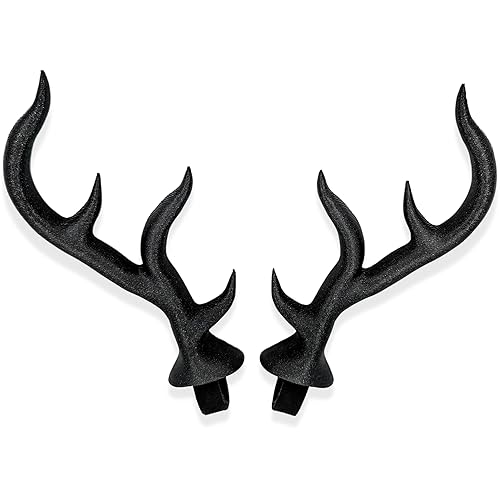 BeamTeam3D Antler Horns for Headphones, Fantasy Horns in Various Colors with Self Fastener - Cosplay Antlers Ears for Gamers and Streamers (Set of 2) (Sparkle Black) - Sparkle Black