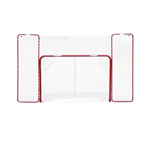 EZGoal Hockey Folding Pro Goal with Backstop and Targets, 2-Inch, Red/White - Folding Pro Goal