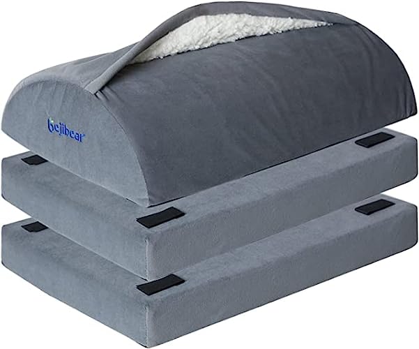 Bejibear Foot Rest for Under Desk at Work, 3 Heights Adjustable Under Desk footrest for Office Chair & Gaming Chair, Feet Pocket Desk Foot Rest, Ergonomic Design for Back & Hip Pain Relief - Grey