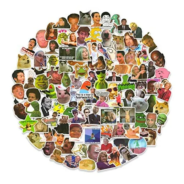 
                            150PCS Trendy Meme Stickers,Funny Stickers Pack for Water Bottle, Laptop, Waterproof Vinyl Stickers for Adults,Teens, Boys, Girls
                        