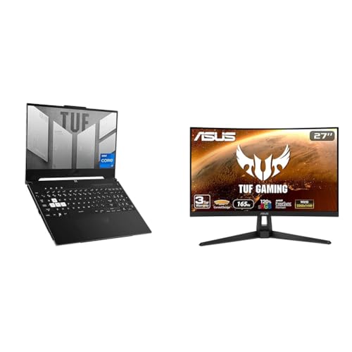 ASUS TUF Dash 15 (2022) Gaming Laptop & TUF Gaming 27" 1440P HDR Curved Monitor (VG27WQ1B) - QHD (2560 x 1440) - Laptop + 27" Monitor - Core i7 | RTX 3060