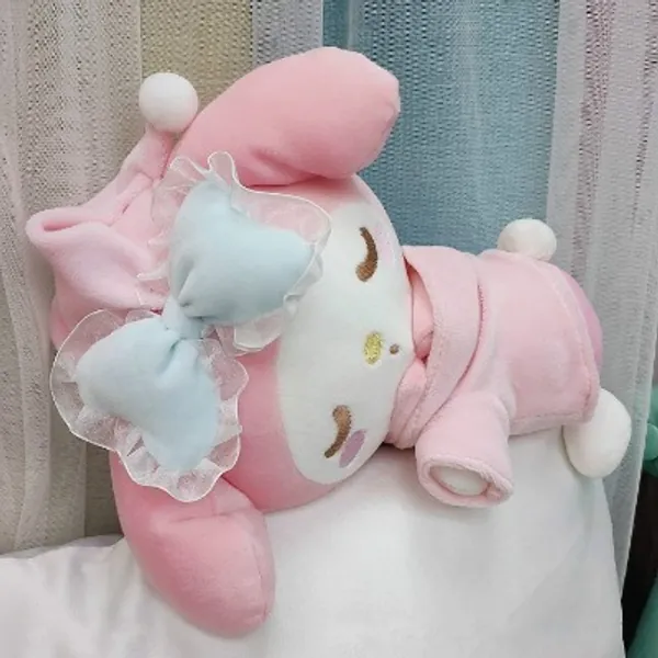 8inch Cartoon Sanrio Sleeping Hello Kitty Cinnamoroll My Melody Pompom Purin Kuromi Soft Stuffed Plush Dolls Kids Toy B