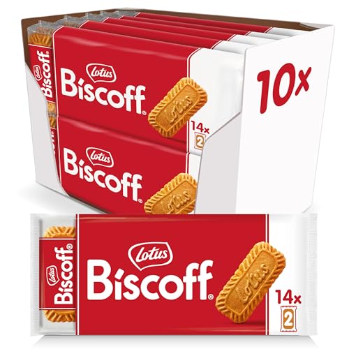 Lotus Biscoff | Karamellisierter Keks | Einzeln Verpackte Kekse im 2er Pack | Nur Natürliche Inhaltsstoffe | Vegan | Ohne Farbstoffe oder Zugesetzte Aromen | 10x (14x2) | 2,17 kg - Karamell - 217 g (14er Pack)