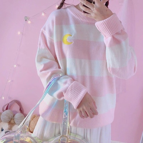 Magic Moon Knit Sweater - Pink