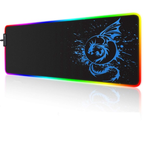 Foulrog RGB Gaming Mouse Pad, Large Extended Glowing Led Mousepad with 15 Lighting Modes and USB,Smooth Surface Waterproof Gamer Mouse Mat for Gaming, Macbook, PC, Laptop, Desk 31.5 X 12 Inch (Blue)