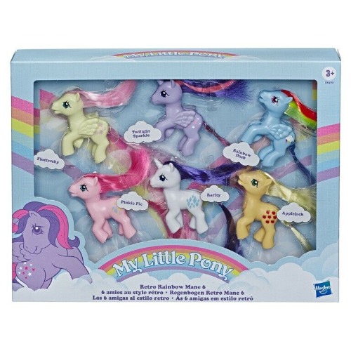 My Little Pony Retro Rainbow Mane 6 3-Inch Figure 6-Pack