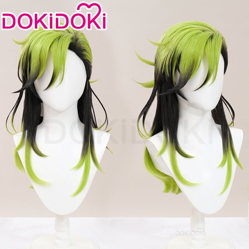 【Ready For Ship】DokiDoki Anime BUCCHIGIRI？！Cosplay Marito Jin Wig Long Straight Green Black Hair | Wig Only-Ready For Ship
