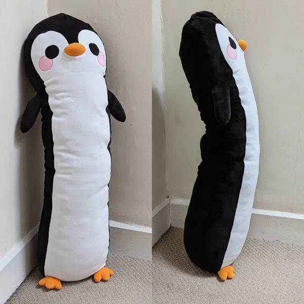 PRE ORDER JULY '24: Squishy Plushie Pals - Long Penguin Pillow