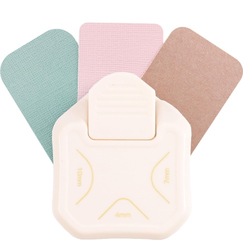 Vaessen Creative, 3-in-1 Corner Punch for Card Making, Scrapbooking, DIY projects, 4-7-10mm,White/Pink - Rounding corners 4,7,10mm