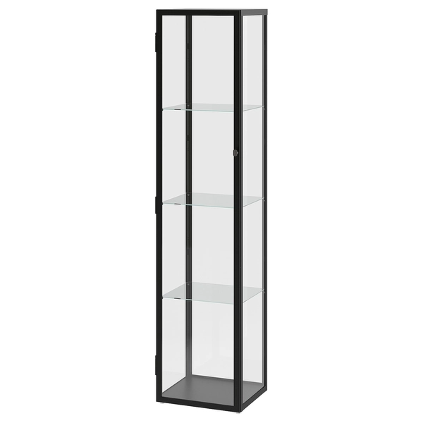 BLÅLIDEN Glass-door cabinet - black 35x32x151 cm (13 3/4x12 5/8x59 1/2 ")