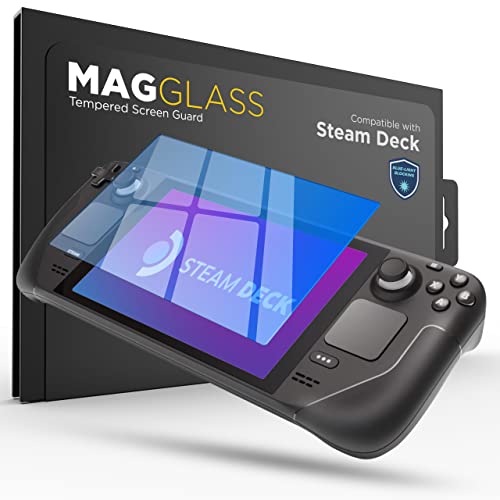 magglass Tempered Glass Designed for Steam Deck/Steam Deck OLED Screen Protector (7" inch) Blue Light Blocking Full Coverage Guard (Anti-Bluelight for Reduced Eye Fatigue) - Blue Light