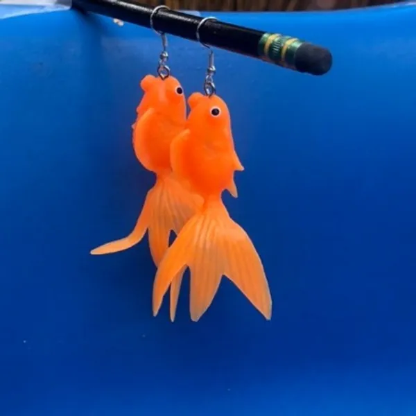 Goldfish Earrings | Etsy