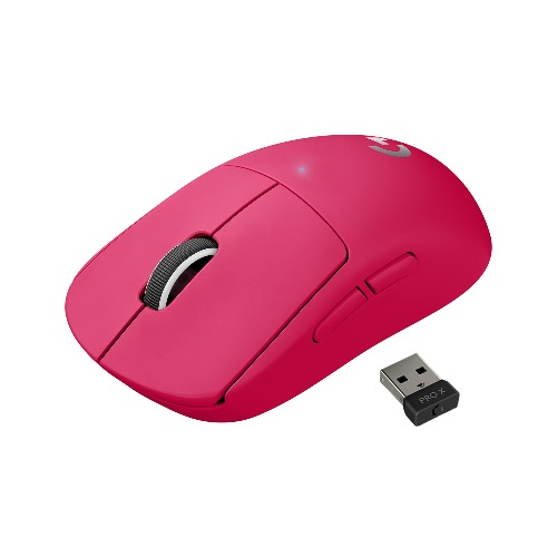 Logitech G PRO X SUPERLIGHT Wireless Gaming Mouse, Ultra-Lightweight, HERO 25K Sensor, 25,600 DPI, 5 Programmable Buttons, Long Battery Life, Compatible with PC / Mac - Magenta - Magenta Mouse