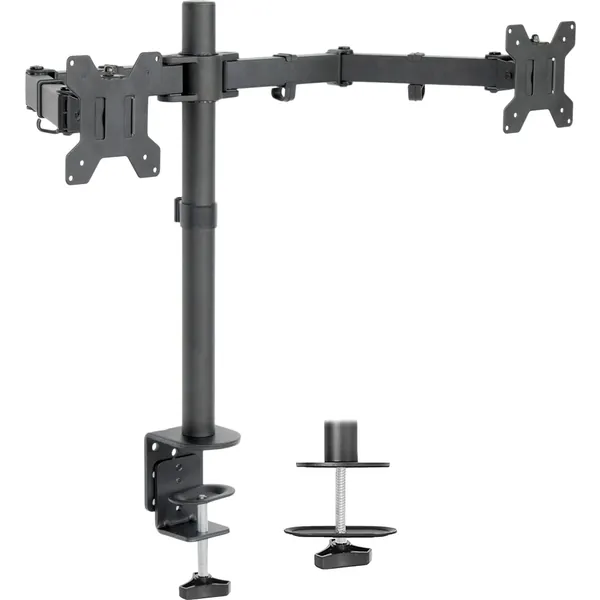 VIVO Dual Monitor Desk Mount, Heavy Duty Fully Adjustable Stand, Fits 2 LCD LED Screens up to 30 inches, Black, STAND-V002 - Black