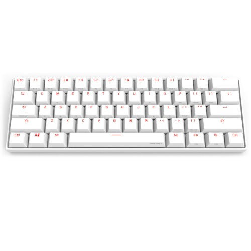 CORN Anne Pro 2 61 Keys Mechanical Gaming Keyboard 60% True RGB Backlit - Wired/Wireless Bluetooth 5.0 PBT Type-c Up to 8 Hours Extended Battery Life, Full Keys Programmable (Cherry Mx Brown, White) - 