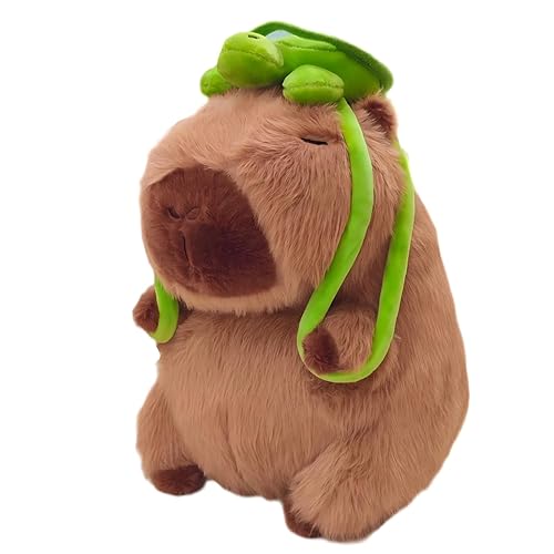WAKSUN Capybara Plush with Turtle Backpack, Capybara Stuffed Animal,Capybara Plush Toy, Capybara Birthday Decorations,Cute Capybara Plush Toy for Girls and Boys (Turtle) - Turtle