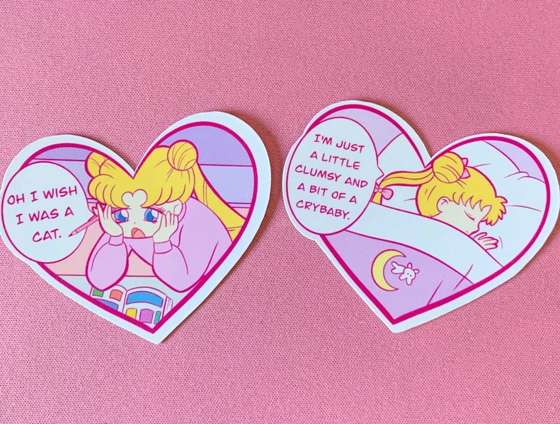 Relatable Usagi Manga Panels | Sailor Moon Magical Girl Anime Glossy Waterproof Vinyl Sticker