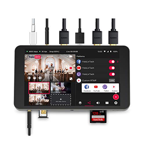 YOLOLIV YoloBox Smart Multi-Camera Live Streaming Studio, Encoder Switcher Recorder Monitor All in One