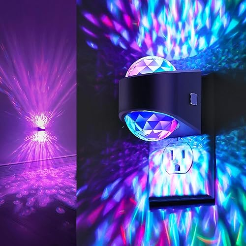 Night Light Plug into Wall, Color Changing Night Light for Kids, 9-Color RGB LED Galaxy Star Night Lights Projector with Dusk to Dawn Sensor for Bathroom, Home Gaming Room Decor Gifts