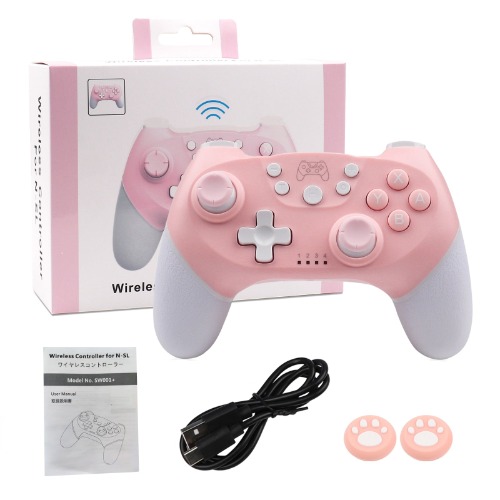 Pastel Pink Wireless Game Controller for Switch/PC