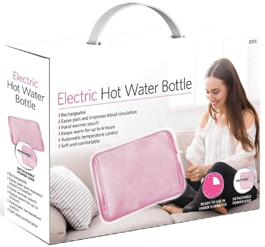 Rechargeable Electric Hot Water Bottle Bed Hand Body Warmer Massaging Heat Pad Cozy Pain Relief Fast Heating Auto-Shut Off Function Over-Heat Protection & No Refill Heat Pad 25cm x 17cm Pink - Pink