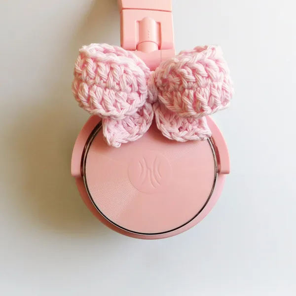Crochet Bow Headphone Accessory