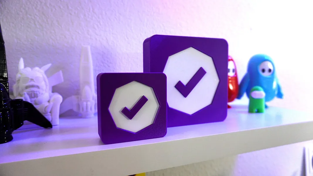Twitch Partner Desk Ornament 3D Print - Great Streamer Gift!  Gift for Streamer - FREE US SHIPPING!