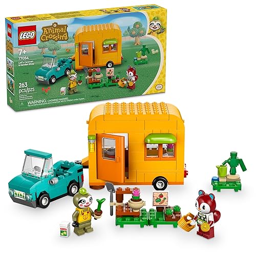 LEGO Animal Crossing Leif's Caravan & Garden Shop Building Toy - Animal Crossing Toy Figure and Playset for Kids, Girls and Boys, Ages 7+ - Pretend Play Gift Idea for Birthdays - 77054