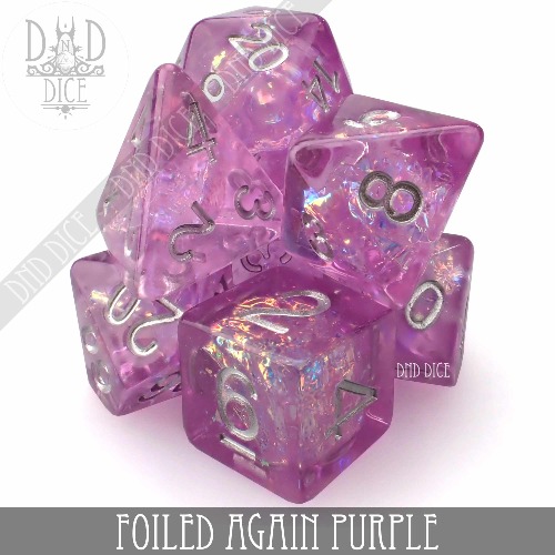 Foiled Again Purple Dice Set