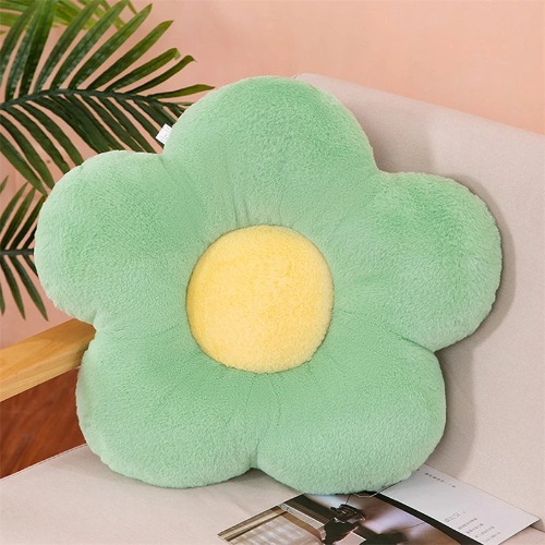 Colorful Cute Kawaii Flower Cozy Cushion - green