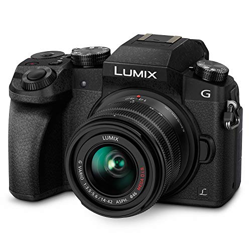 Panasonic LUMIX G7 4K Digital Camera, with LUMIX G VARIO 14-42mm Mega O.I.S. Lens, 16 Megapixel Mirrorless Camera, 3-Inch LCD, DMC-G7KK (Black) - 14-42mm - Black