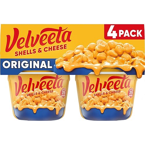 Velveeta Shells & Cheese Original Microwaveable Shell Pasta & Cheese Sauce, 4 ct Pack, 2.39 oz Cups - 4 Count (Pack of 1)