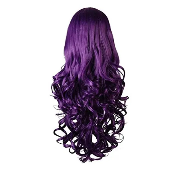 
                            Purple Curly Cosplay Wigs 80cm, Marrywindix Halloween Cosplay Long Hair Heat Resistant Spiral Costume Wigs Purple32"
                        