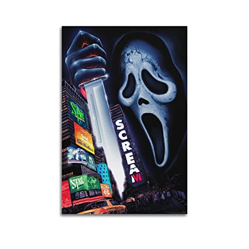 TENQA Scream 6 Poster Horror Movie Posters for Room Aesthetic Canvas Wall Art Bedroom Decor 16x24inch(40x60cm) - 16x24inch(40x60cm) - Unframe-style-2