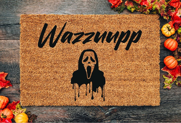 Welcome Ghostface Doormat, Wazzupp Doormat, Scream Doormat, Doormat MTV Funny Doormat Bathroom Home Decor 16x24 Inch - 16*24INCH - A240