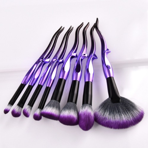 Purple Gothic Soft Make Up Brush Set (4/8/10 Pieces) - 8pcs