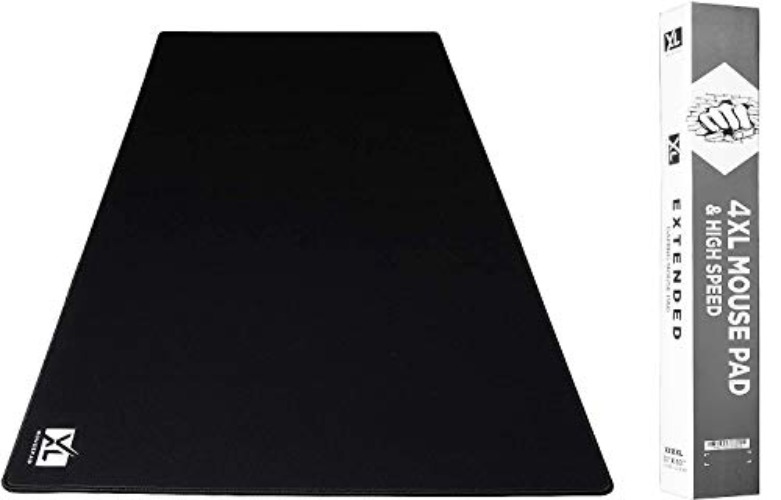 XL Mouse Pads - Extra Large Gaming Mousepad for Full Desk - Super Thick Nonslip Rubber Base and Waterproof Desktop Keyboard Extended Mouse Mat (Black, 4XL (60'' x 30'')) - Black - 4XL (60'' x 30'')