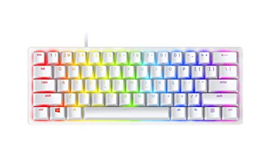 Razer Huntsman Mini 60% Gaming Keyboard: Fast Keyboard Switches - Linear Optical Switches - Chroma RGB Lighting - PBT Keycaps - Onboard Memory - Mercury White - Mercury White - Linear Optical Switches