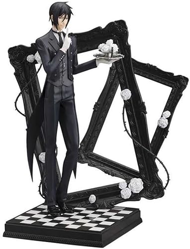 YUZZI 25cm Black Butler Sebastian High Degree of Reduction Anime Figure Model Toys Doll Decorative for Desktop Bedroom Living Room