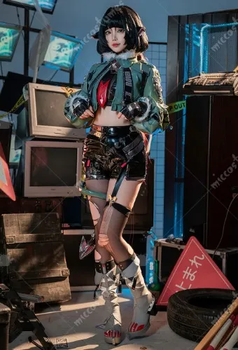 Zenless Zone Zero Jane Doe Cosplay Costume Jacket and Vest Pants Suit with Waistbag Ears