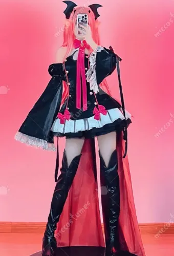 Seraph of the End Krul Tepes Cosplay Dress with Sleeves and Headdress