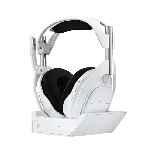 Logitech G Astro A50 X LIGHTSPEED Wireless Gaming Headset + Base Station, PRO-G GRAPHENE, PLAYSYNC Across Xbox Series X|S + PS5 + PC/Mac, Bluetooth, HDMI 2.1 Passthru - White - White