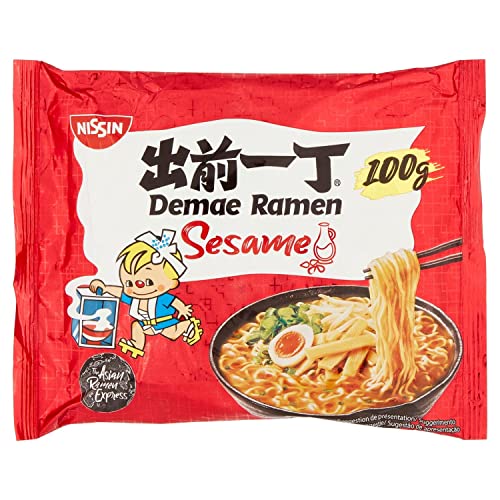 Nissin Demae Ramen – Sesam, Einzelpack, Instant-Nudeln japanischer Art, mit Sesamöl & asiatischen Gewürzen, schnell & einfach zubereitet, asiatisches Essen (1 x 100 g) - 100 g (1er Pack)