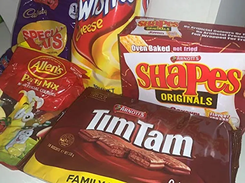 Aussie Survival Box - Tim Tams, Twisties, Party Mix, traktaties, hartige vormen