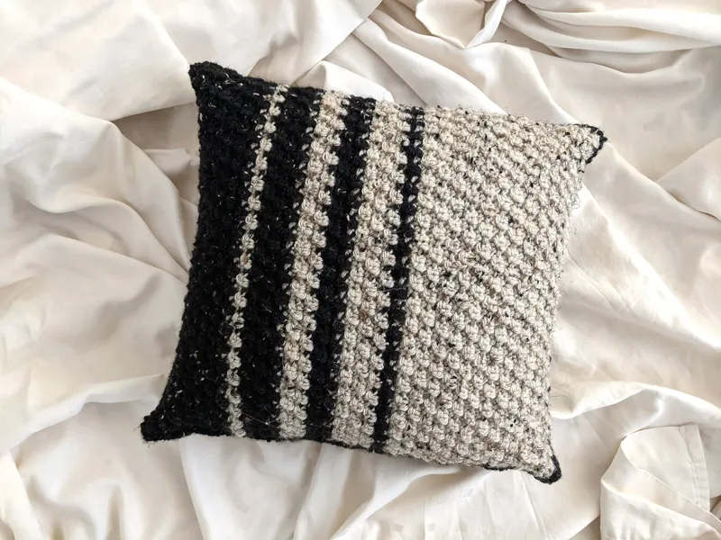 Crochet Pattern: Hachure Textured Throw Pillow | Digital PDF Download